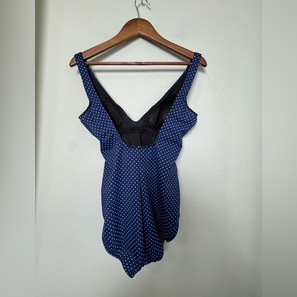 NWOT Miraclesuit Oceanus‎ One Piece Pin Point Shaping Swimsuit Midnight Navy 14 - Picture 7 of 13